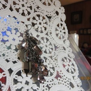 Costume Jewelry jeweled brown pierced earrings